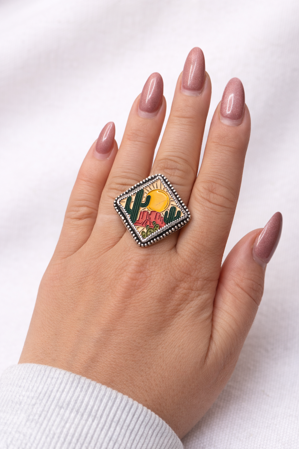 The Desert Sun Ring | Sterling Silver Western Ring | Southwest Statement Ring | .925 Silver