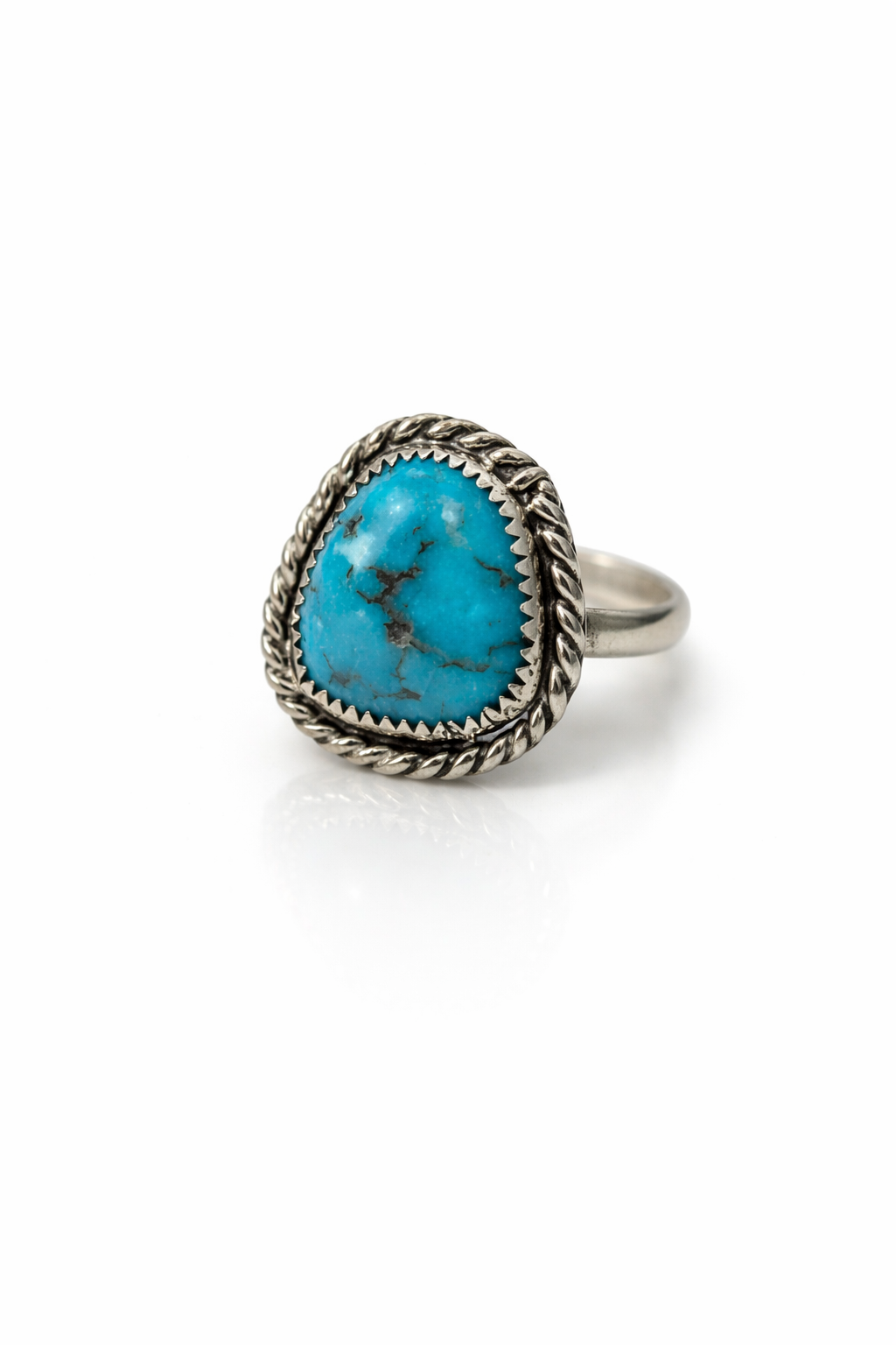 The High Desert Sky Ring – Kingman High Blue Turquoise in Sterling Silver