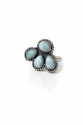 The Ocean Bloom Ring – Larimar Cluster Statement Ring in Sterling Silver