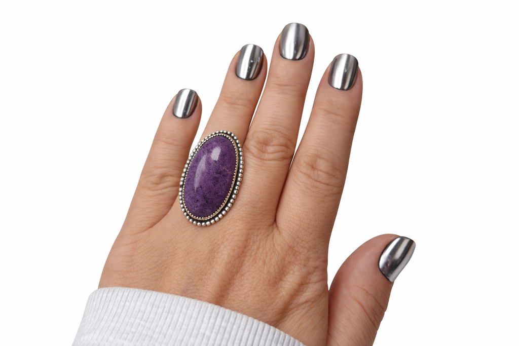 The Purple Ridge Ring | Purpurite Sterling Silver Ring | Western Statement Ring | .925 Silver