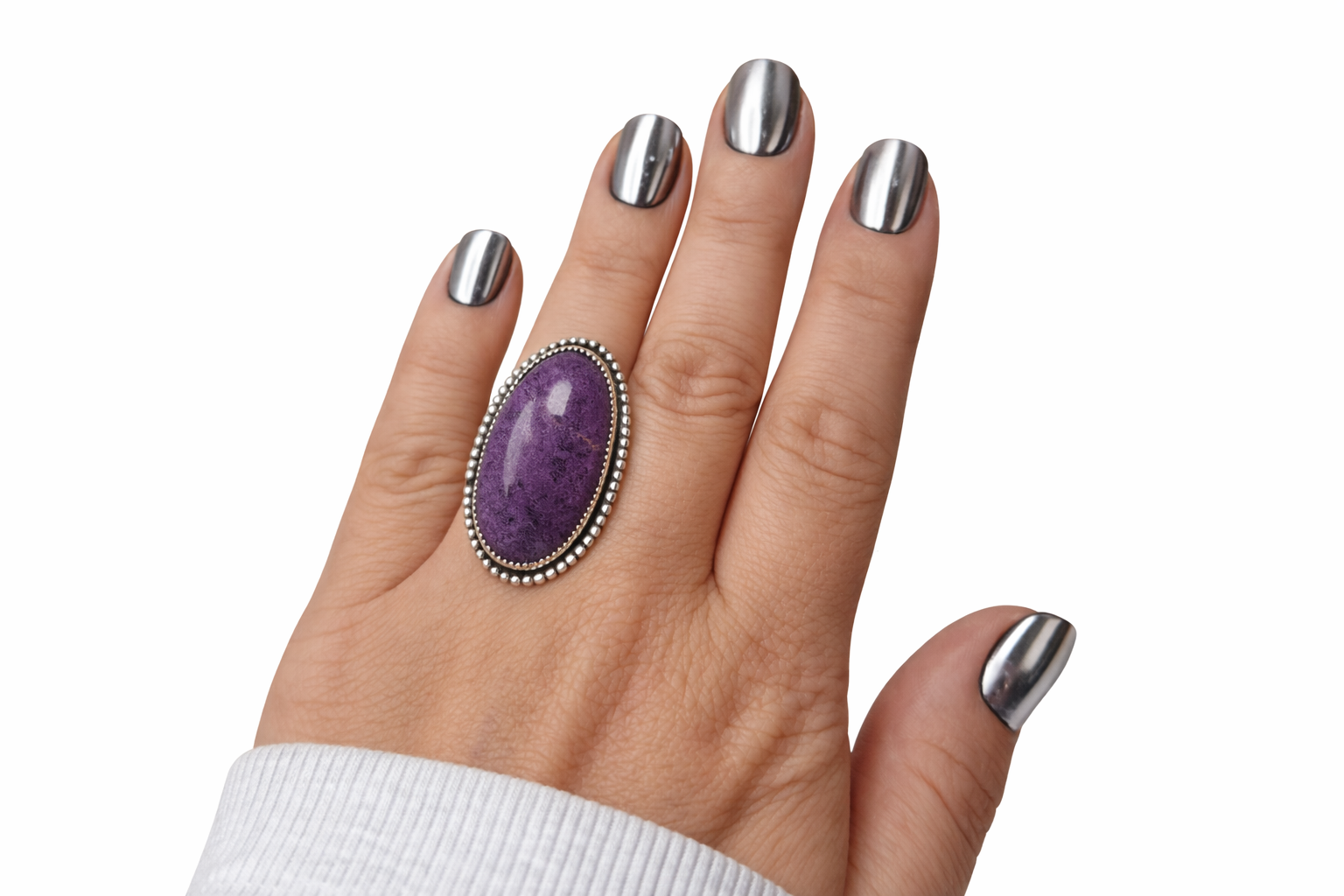 The Purple Ridge Ring | Purpurite Sterling Silver Ring | Western Statement Ring | .925 Silver