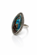 The Blue Canyon Ring | Shattuckite Sterling Silver Ring | Western Statement Ring | .925 Silver